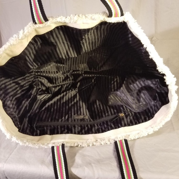 SOLD! NWOT Victoria's Secret Canvas Frayed Edge Tote - Picture 9 of 10